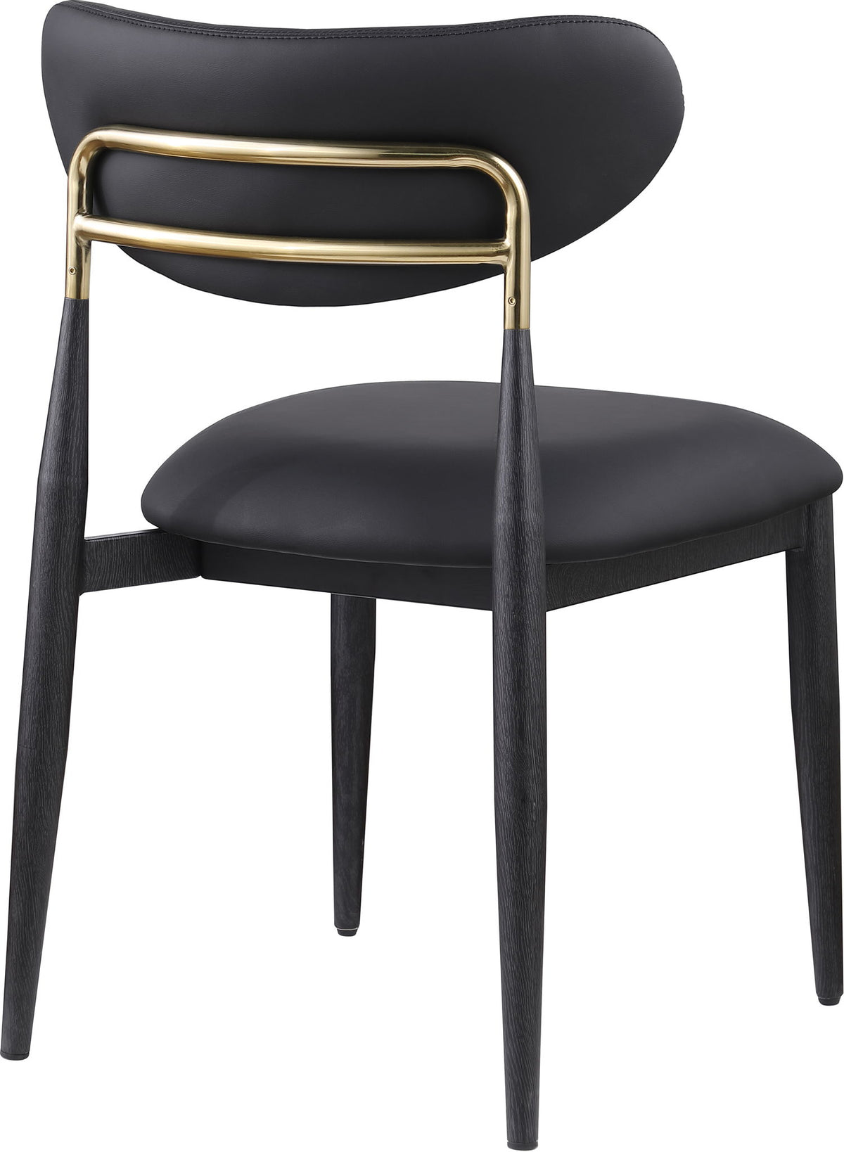 Ronda - Vegan Leather Upholstered Dining Side Chair - Black Legs