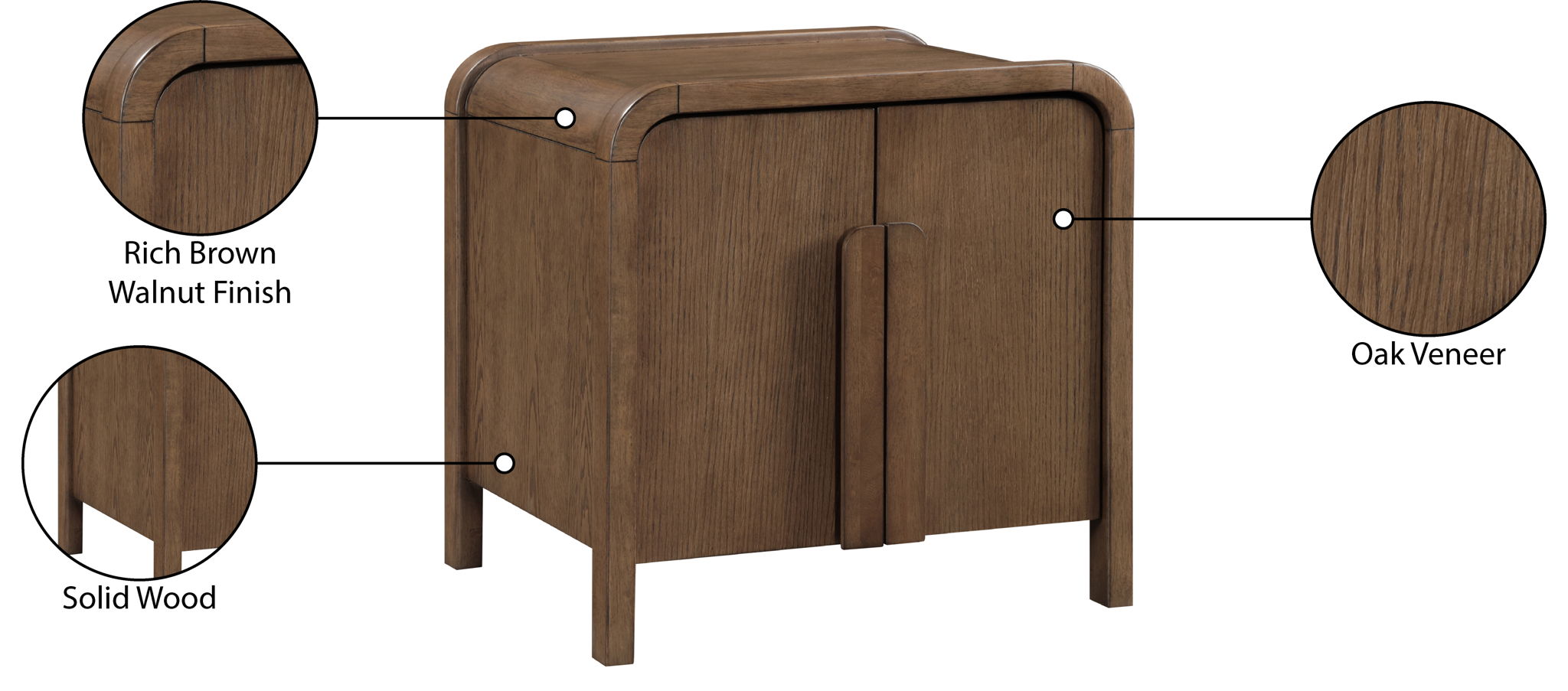 Harmony - Oak Veneer And Solid Wood Night Stand