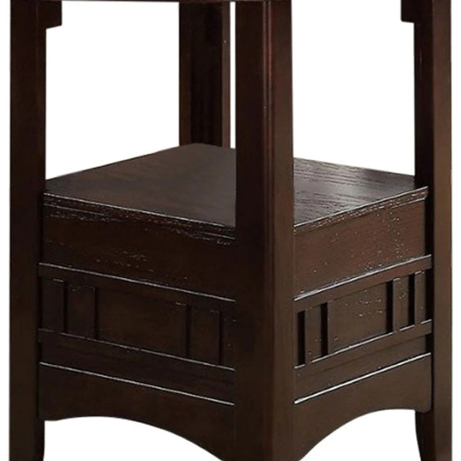 Round Counter Height Dining Table Only With Shelves - Brown Mix
