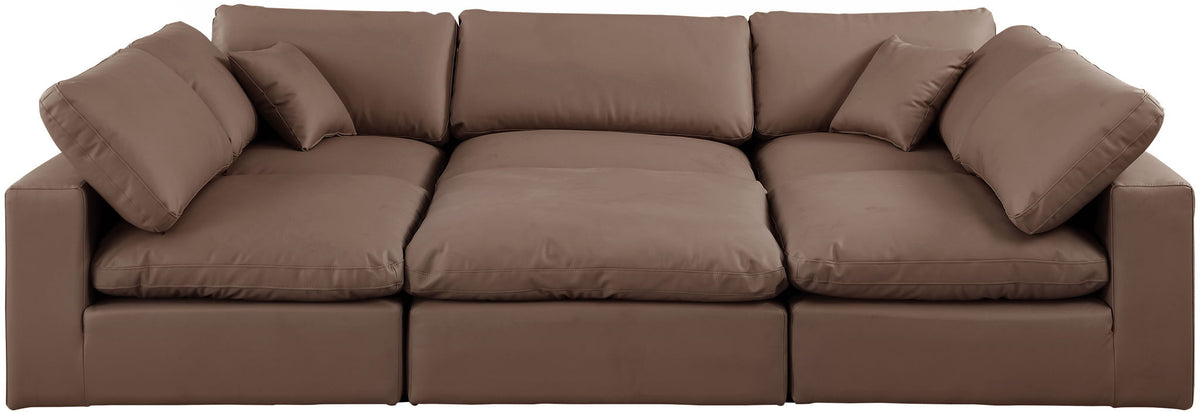Comfy - 6 Piece Faux Leather Sectional