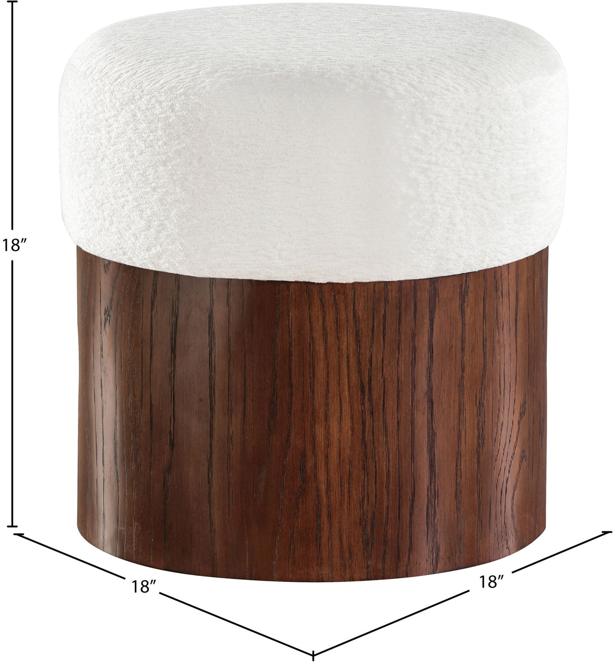 Nimes - Ottoman / Stool With Brown Base