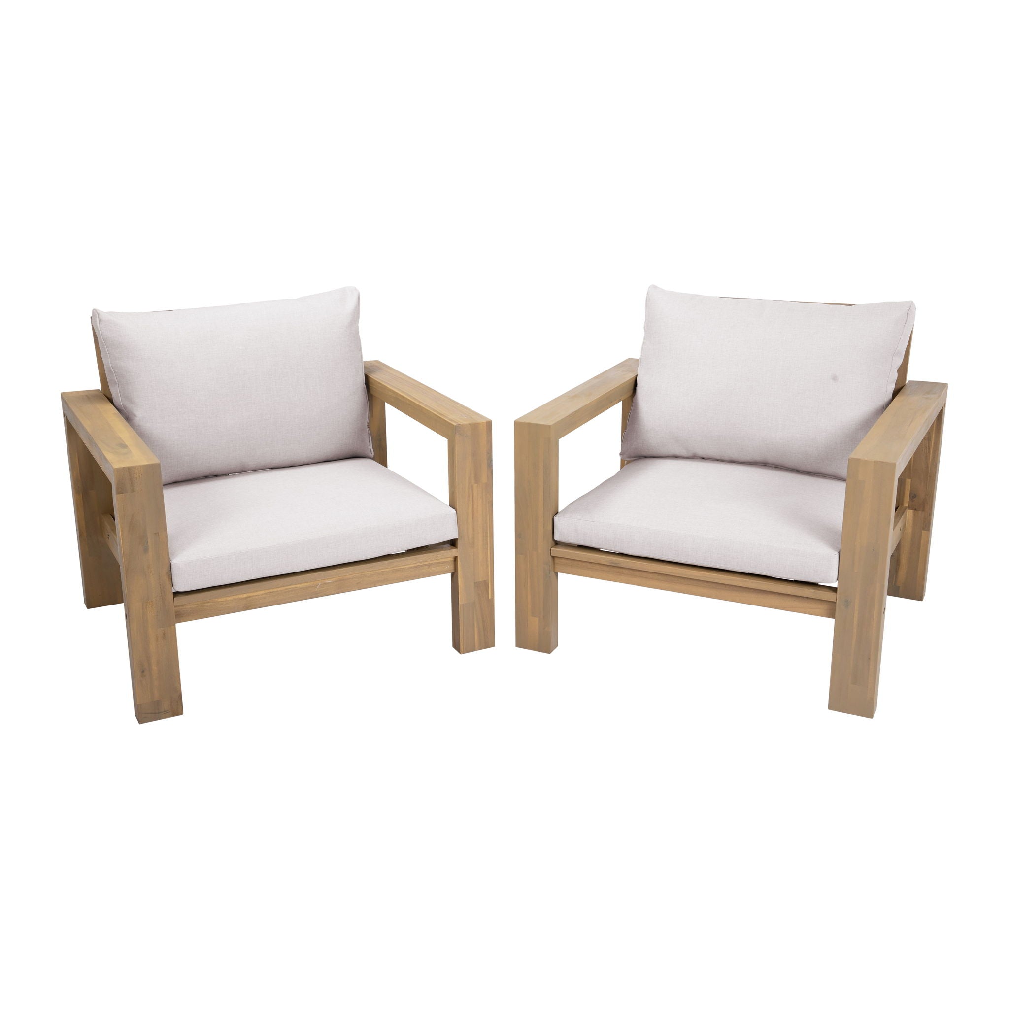 Stylish Outdoor Chair Set With Cushions For Garden (Set of 2)
