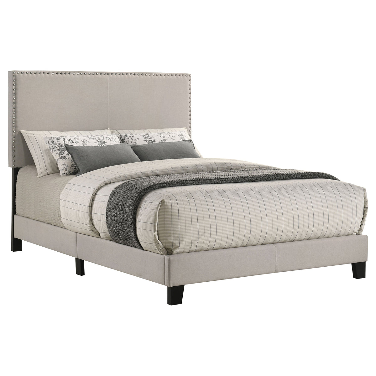 Boyd Upholstered Panel Bed Ivory