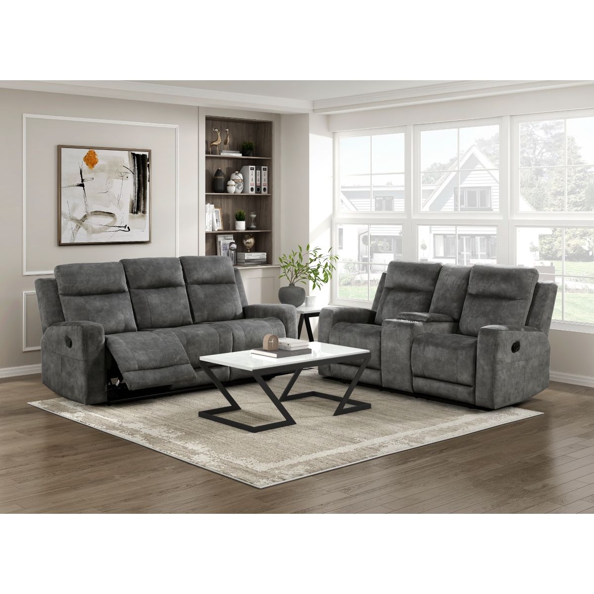 Muncie - Double Reclining Sofa - Brownish Gray