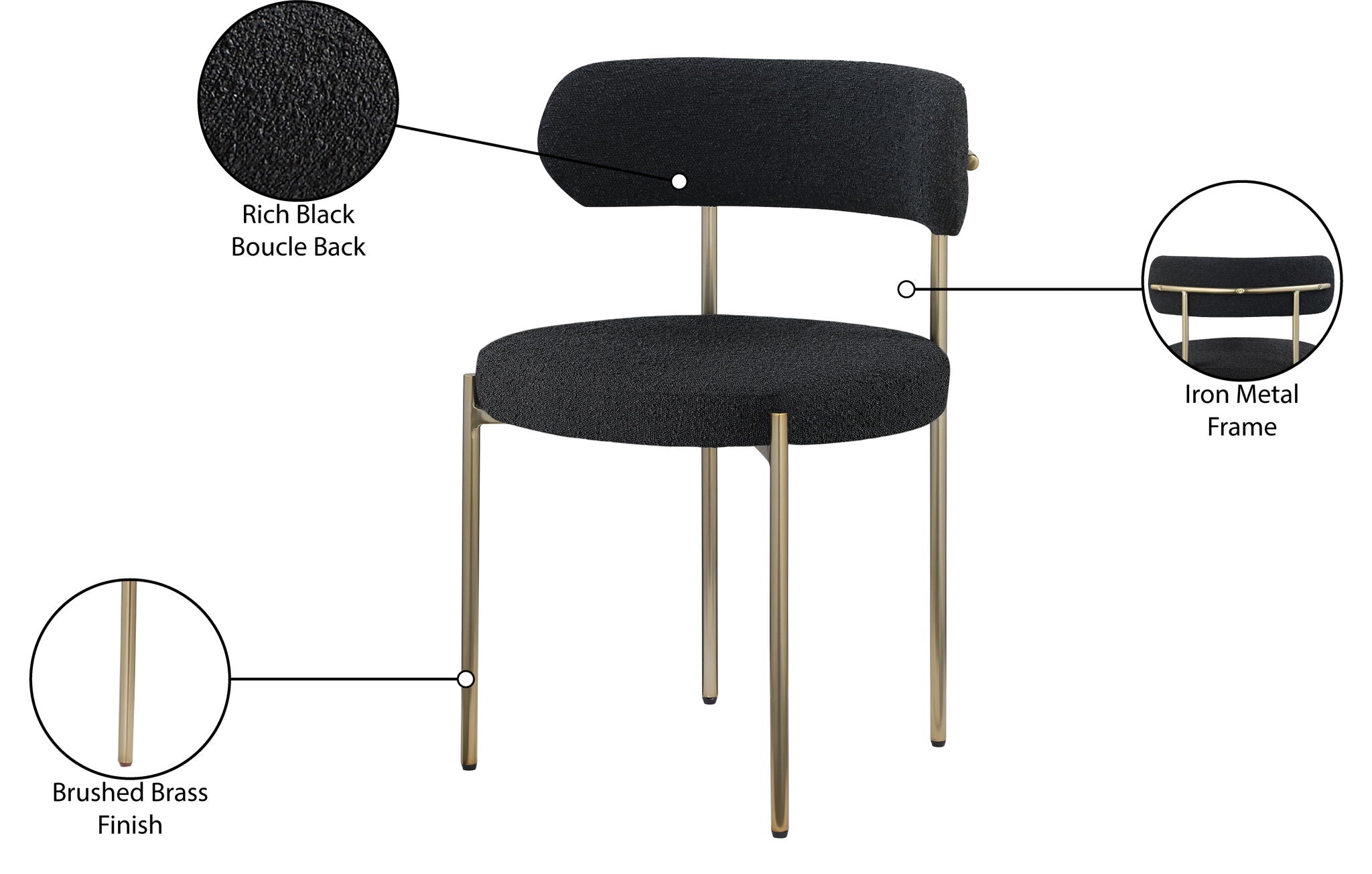 Beacon - Boucle Fabric Dining Chair (Set of 2)