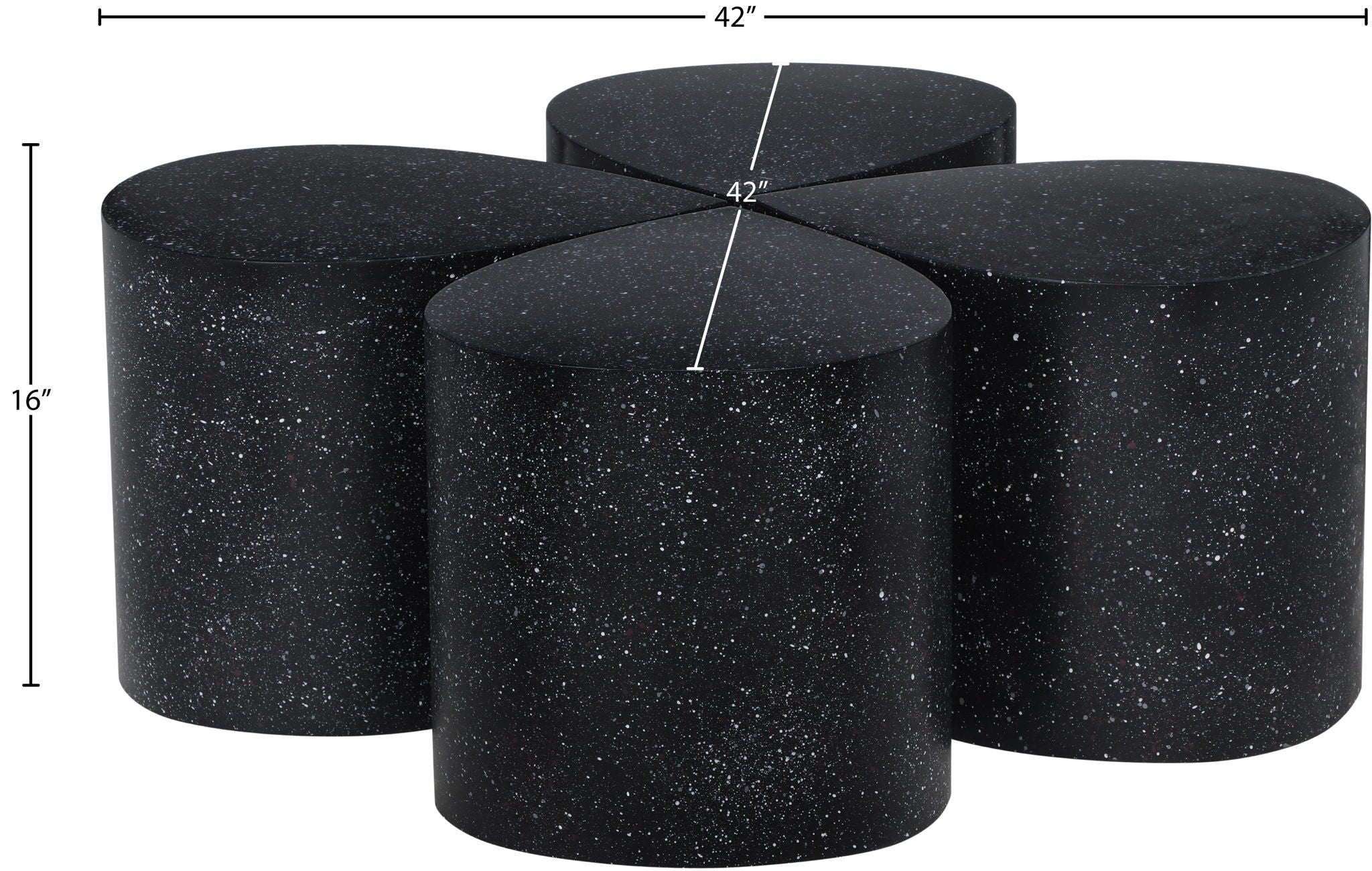 Petal - Coffee Table - Black Terazzo