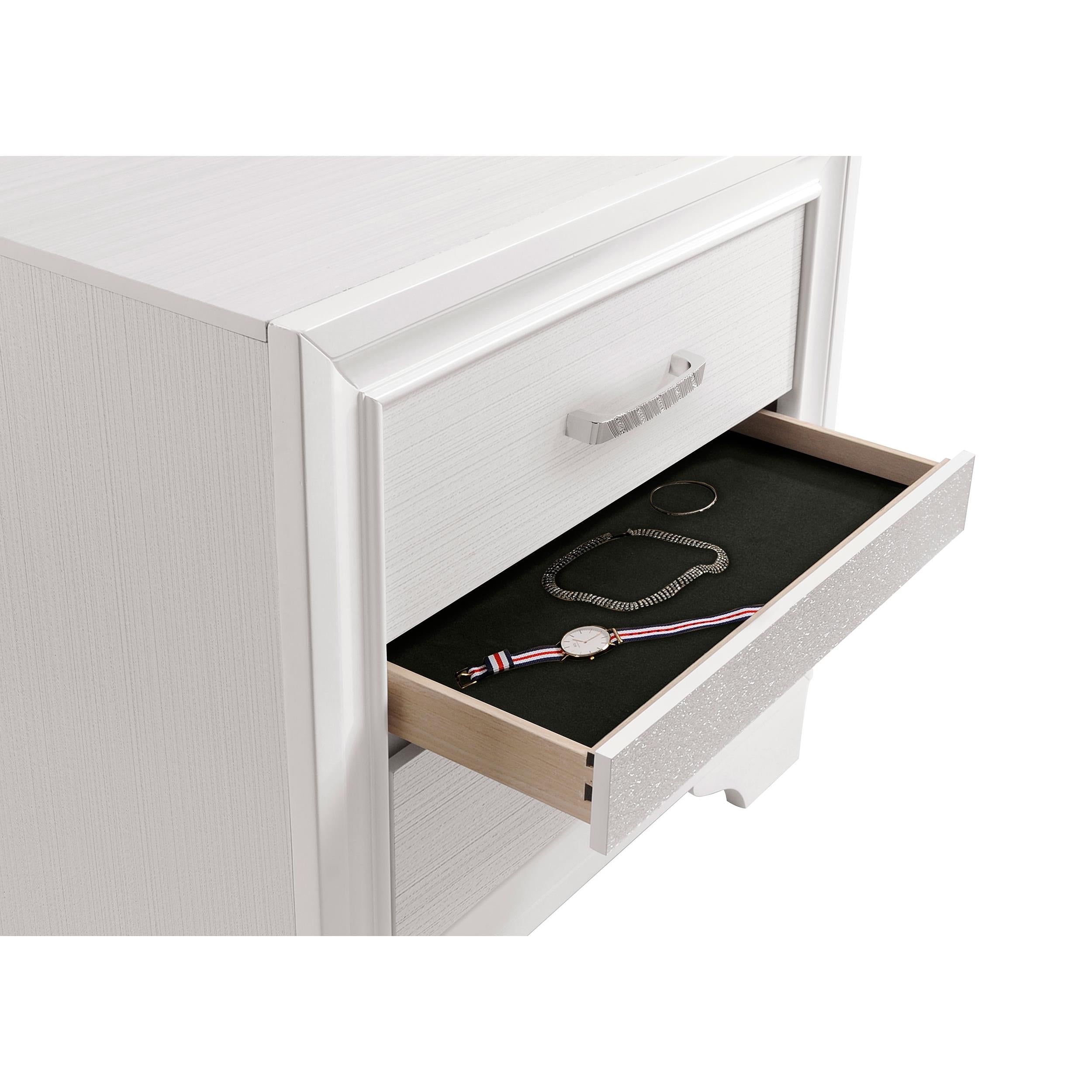 Diamond Modern Furniture COA Miranda 2-Drawer Nightstand 205112 IMAGE 11