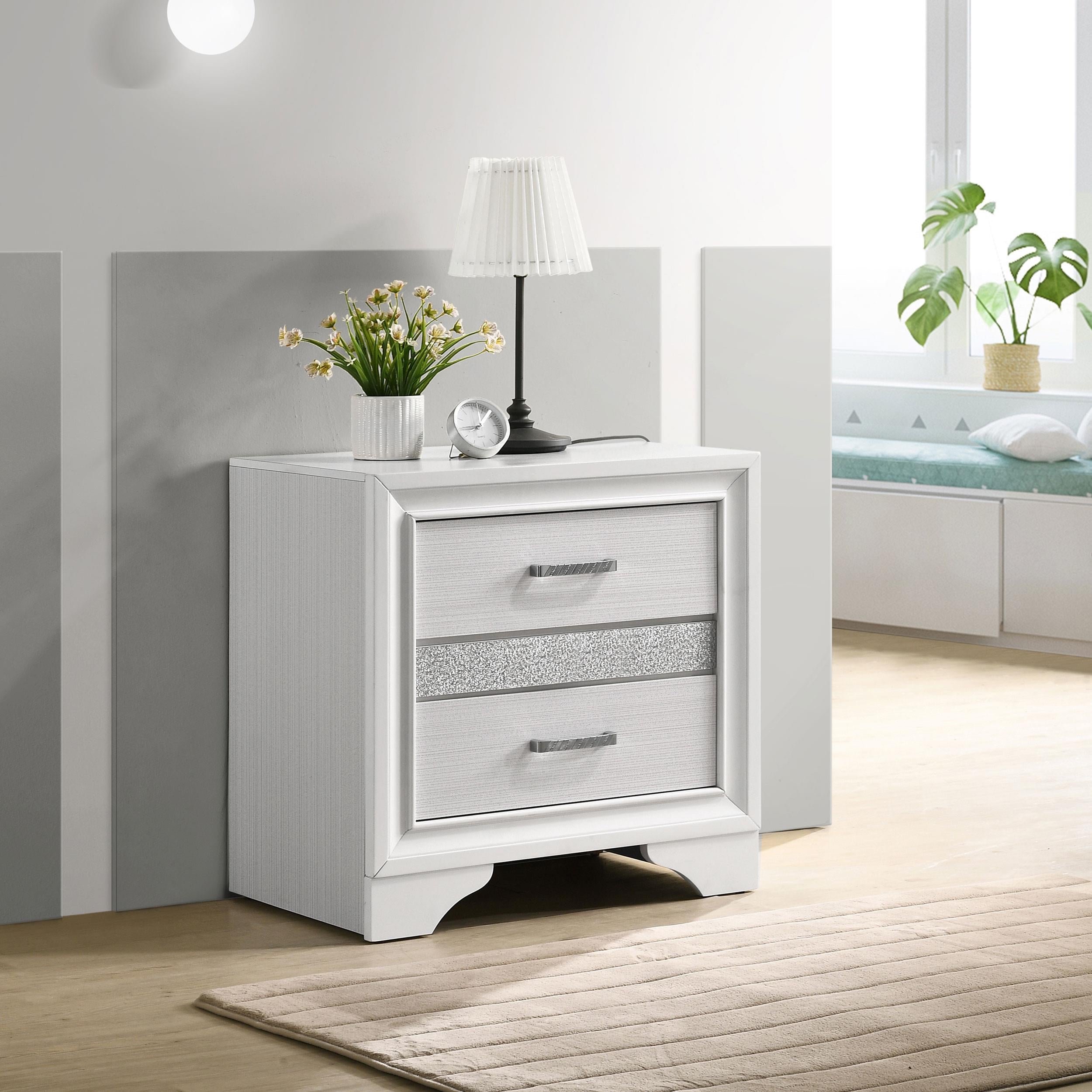 Diamond Modern Furniture COA Miranda 2-Drawer Nightstand 205112 IMAGE 9