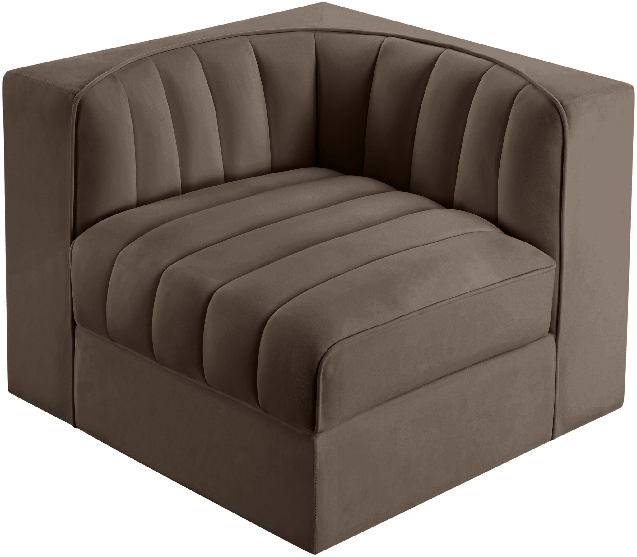 Rummi - Velvet Performance Fabric Upholstered Modular Corner Chair