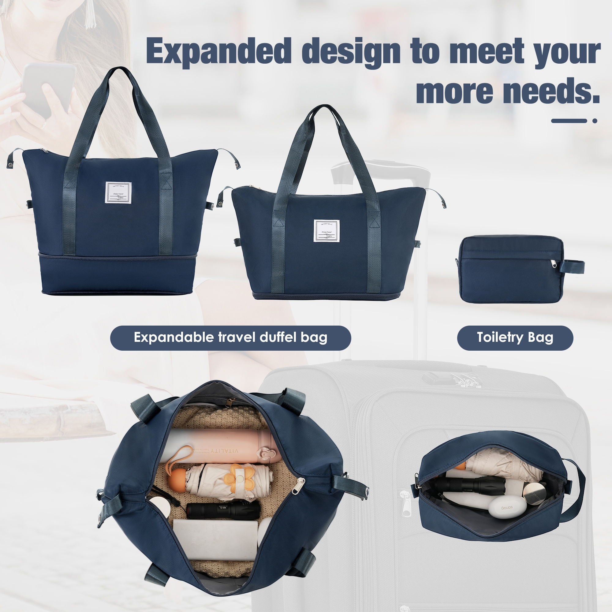 Softside Luggage Expandable Set & Duffel Bag Upright Spinner