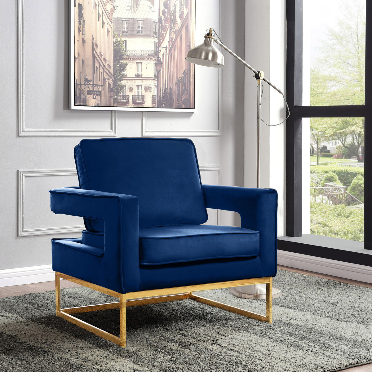 Noah - Accent Chair with Gold Legs