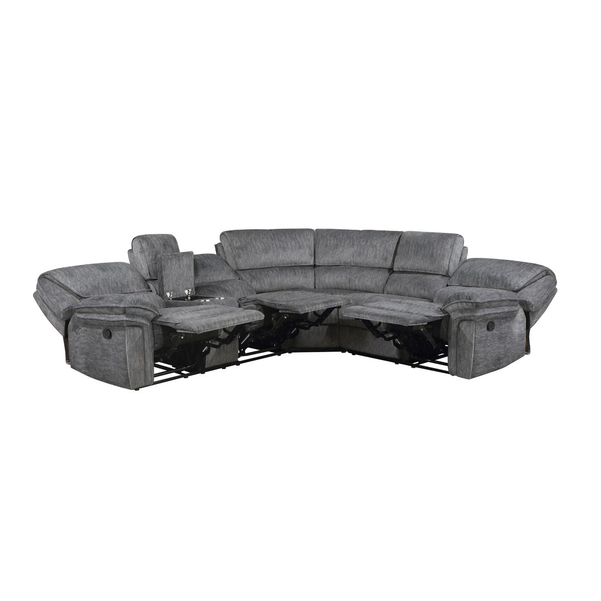 Muirfield - 3 Piece Reclining Sectional With Left Console - Gray
