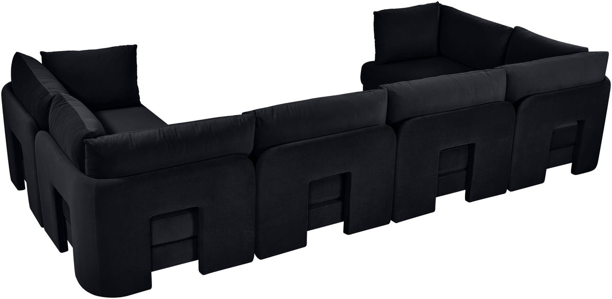 Hammond - Velvet Performance Fabric Upholstered 6 Piece U-Shaped Sectional