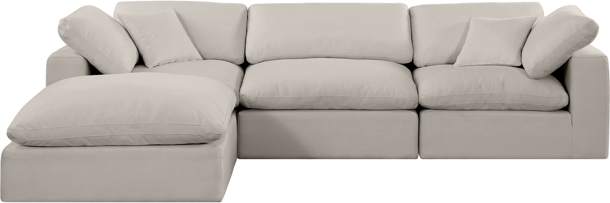 Comfy - 4 Piece Linen Fabric Modular Sectional With Chaise