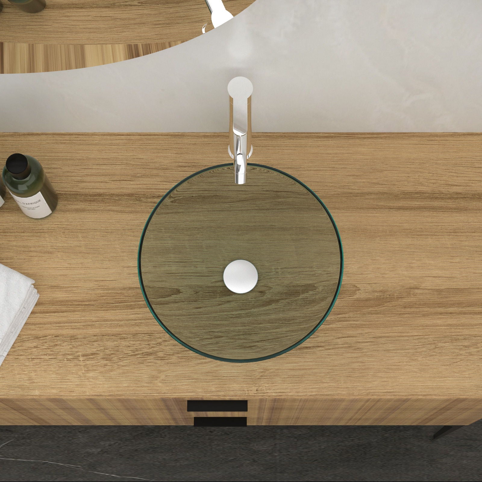 Vessel Sink With Faucet And Pop-Up Drain