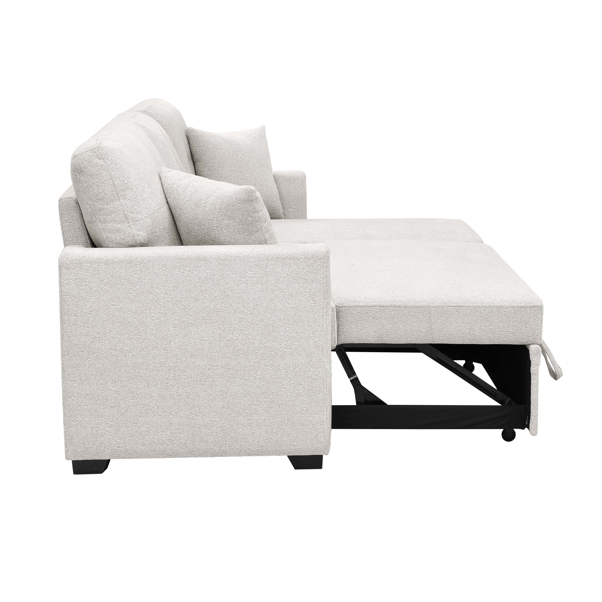 Upholstered Sectional With Pull Out Bed And Chaise Storage
