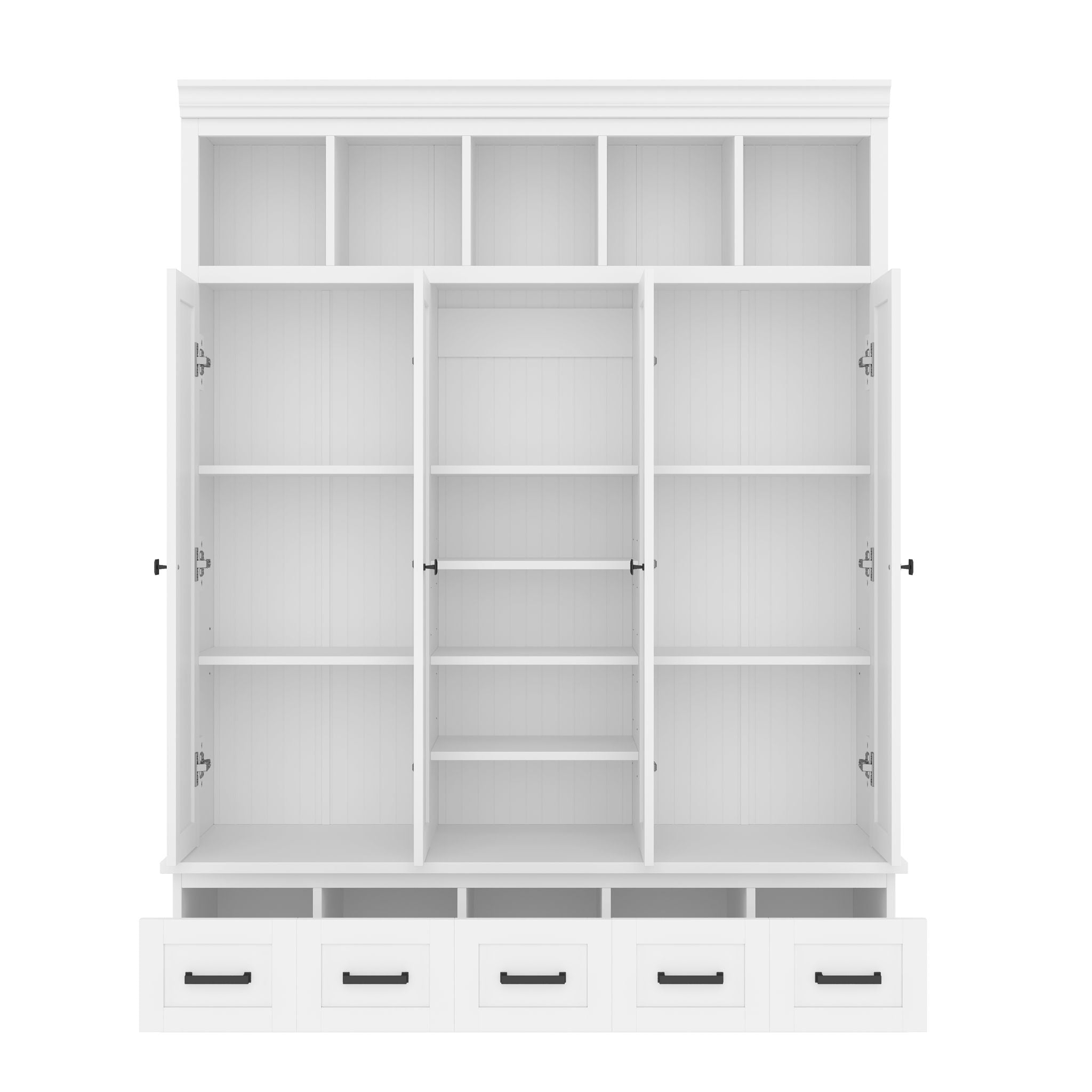 Hall Tree & Bench And 5 Storage Cubbies