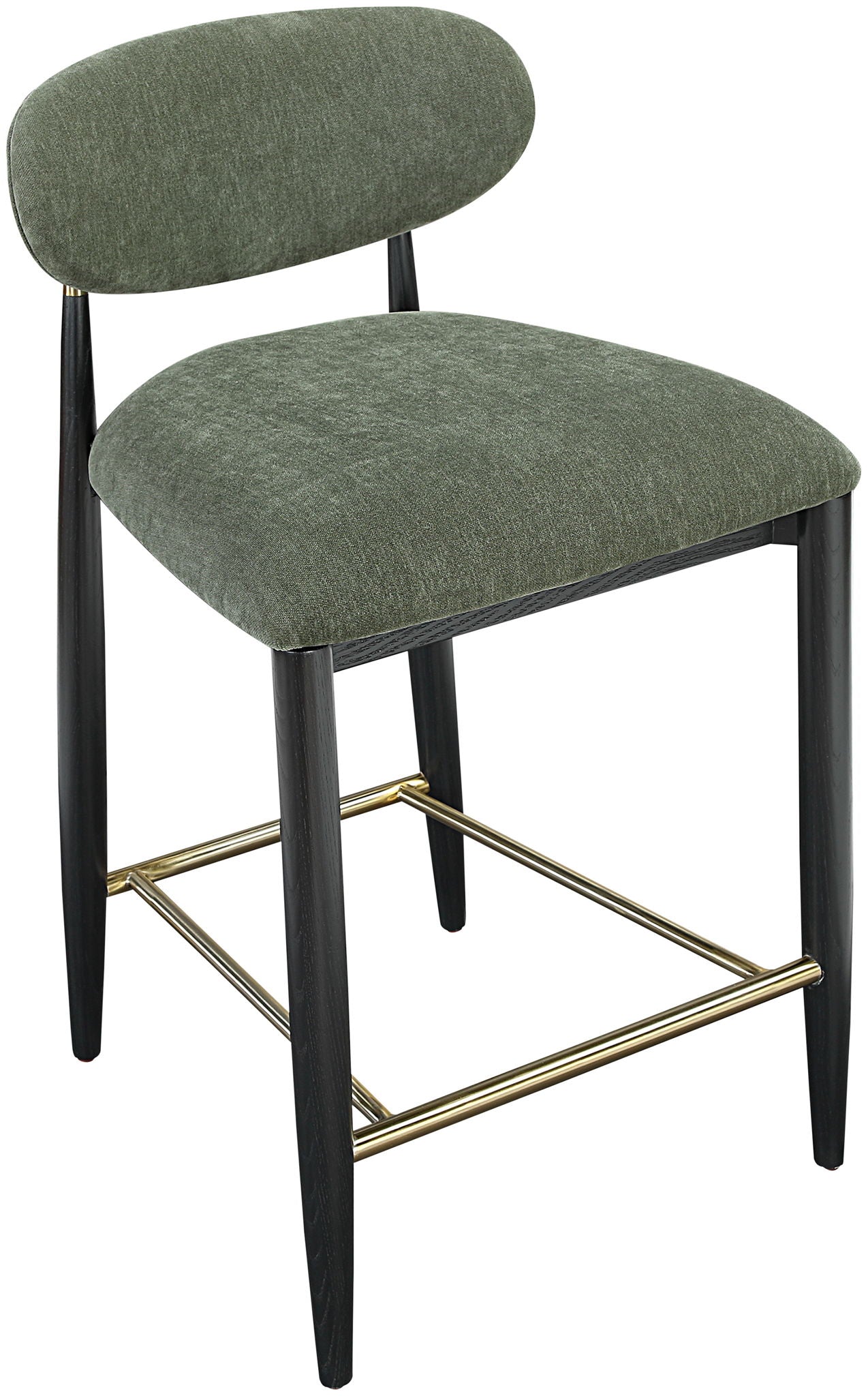 Riccio - Fabric Stool - Black Frame