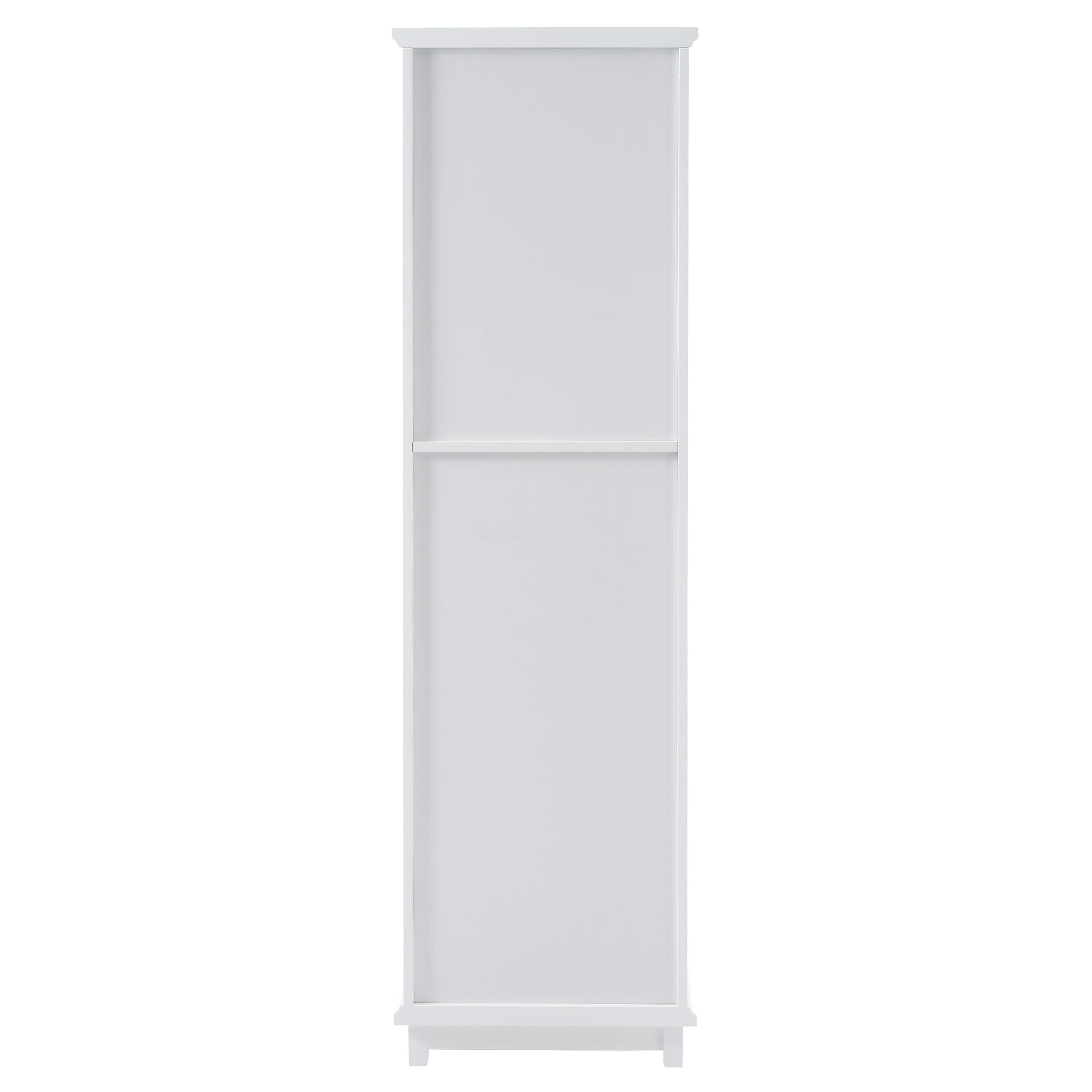 Tall Bathroom Storage Cabinet With Glass Doors, Free-Standing, Two Drawers, And Adjustable Shelves, Board, Painted Perfect For Displaying Your Favorite Items