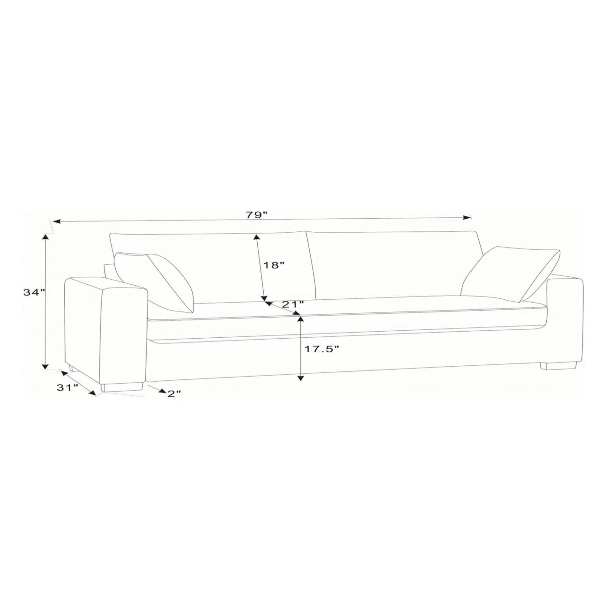 Upholstered Sofa With Toss Pillows - Dark Gray