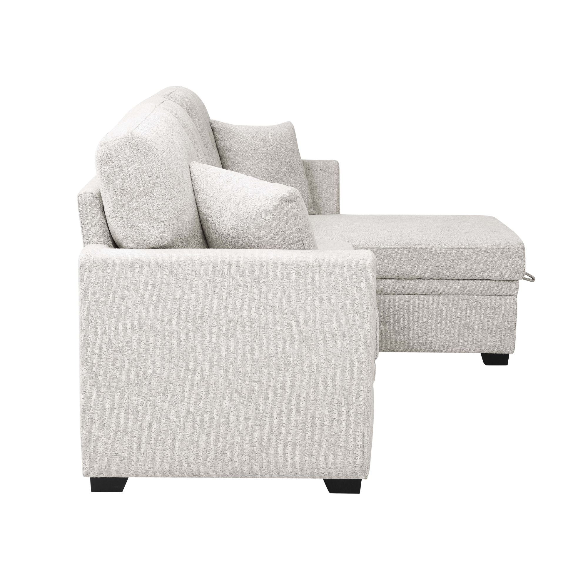 Upholstered Sectional With Pull Out Bed And Chaise Storage
