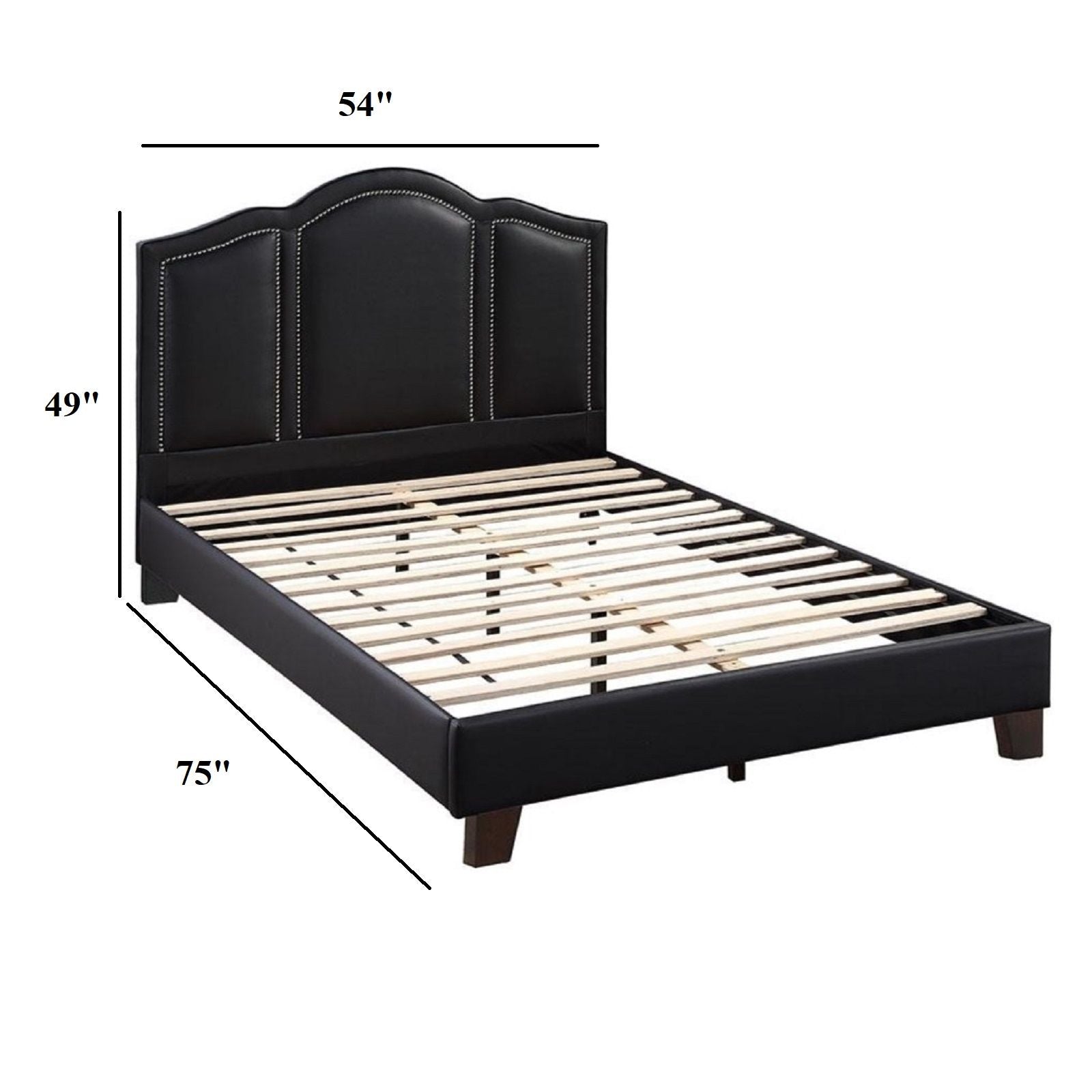 Full Size Bed With Unique Headboard - Black