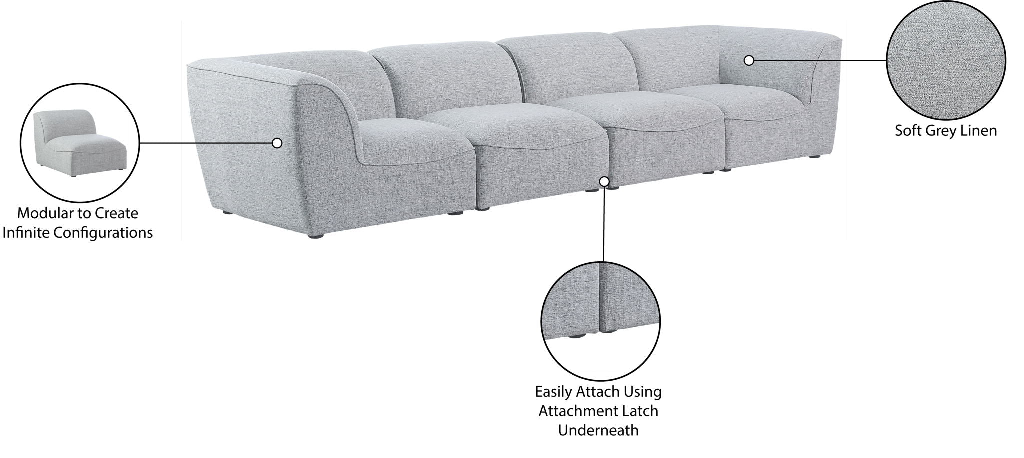 Miramar - 4 Seat Modular Sofa