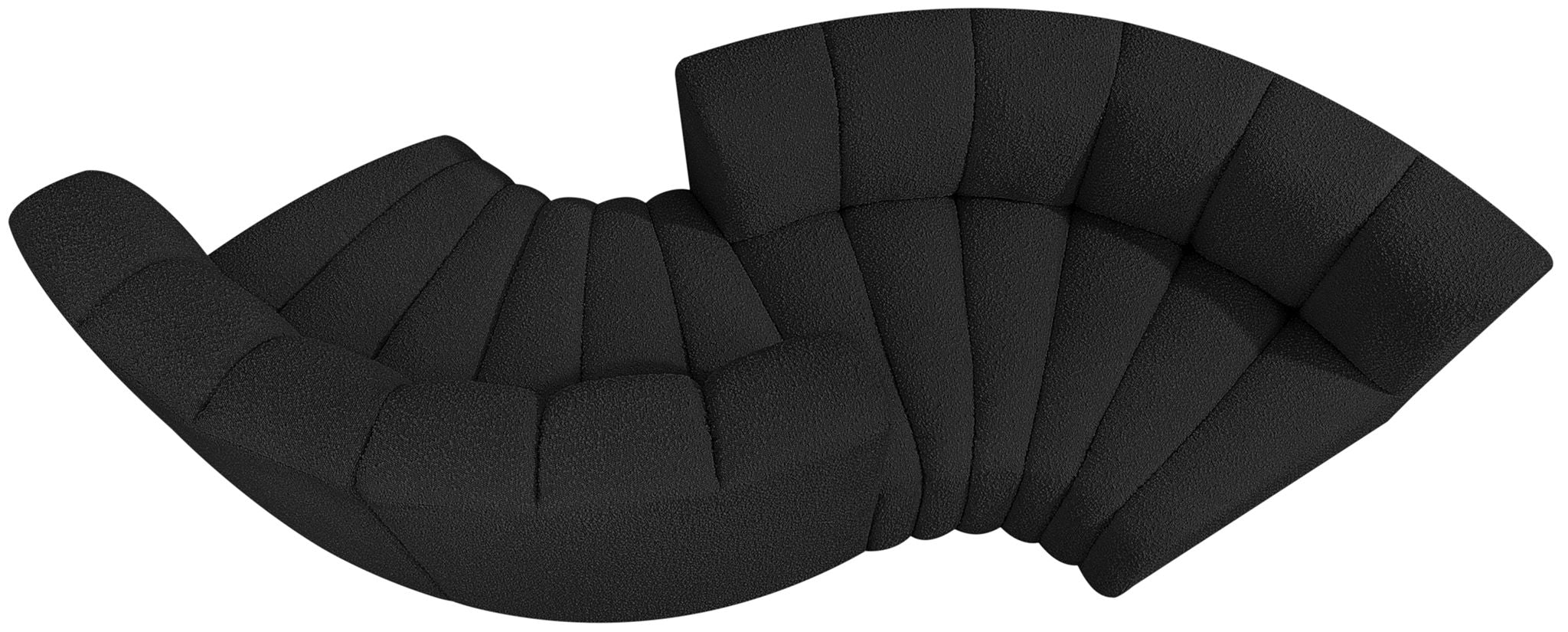 Arc - Boucle Fabric 4 Piece Curved Modular Sofa