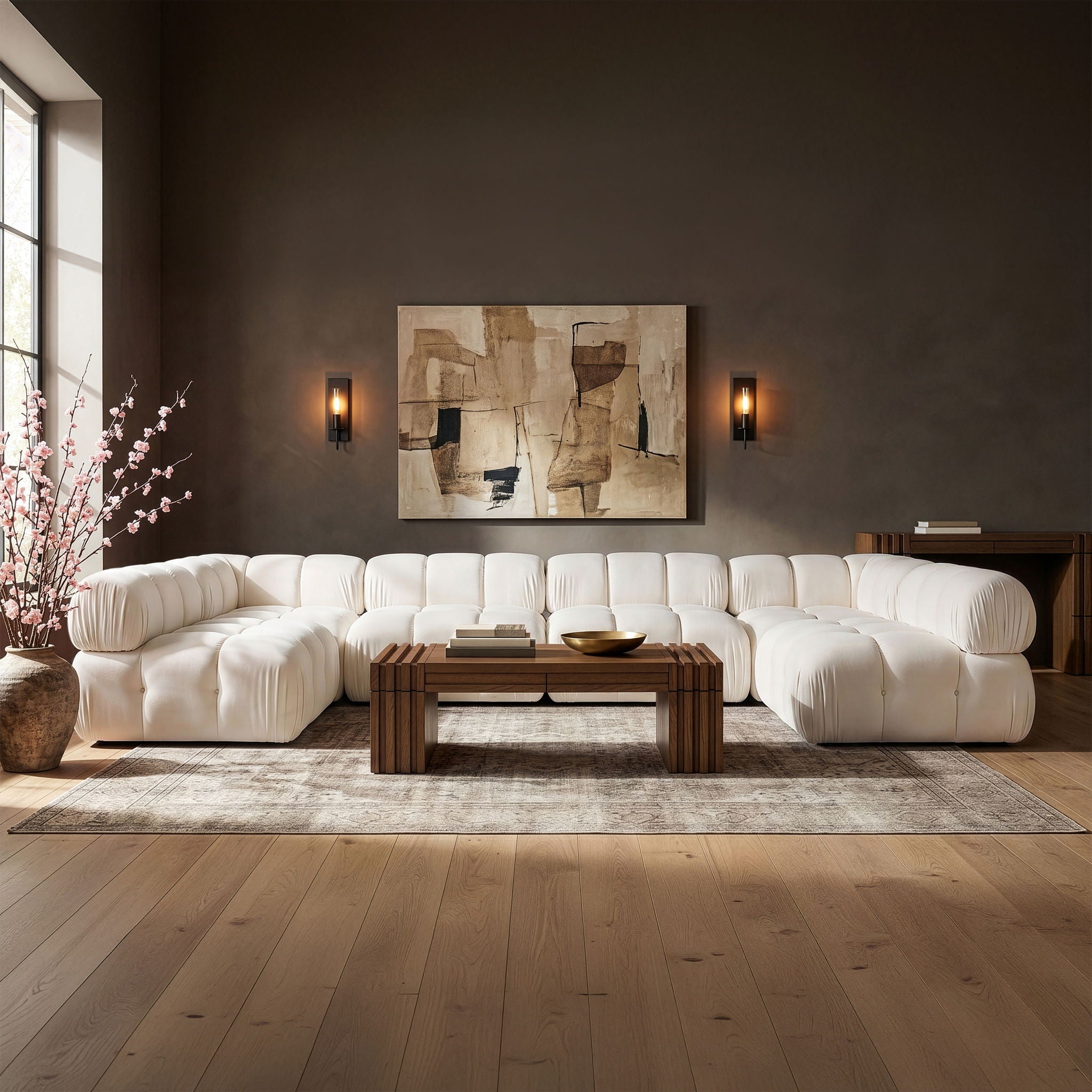 Orin - U-Shaped Velvet 6 Piece Modular Sectional