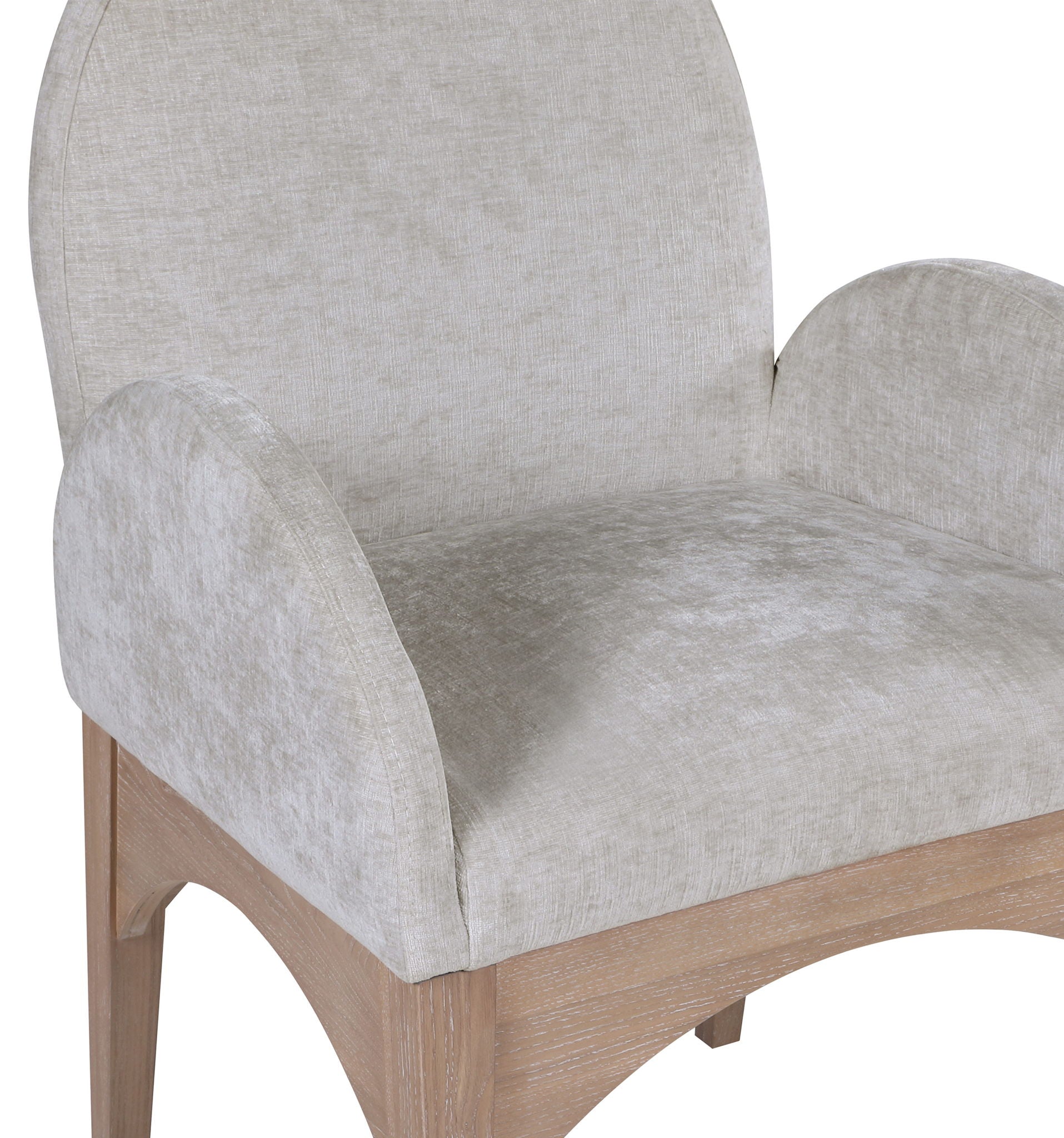 Waldorf - Chenille Dining Arm Chair With Natural Legs
