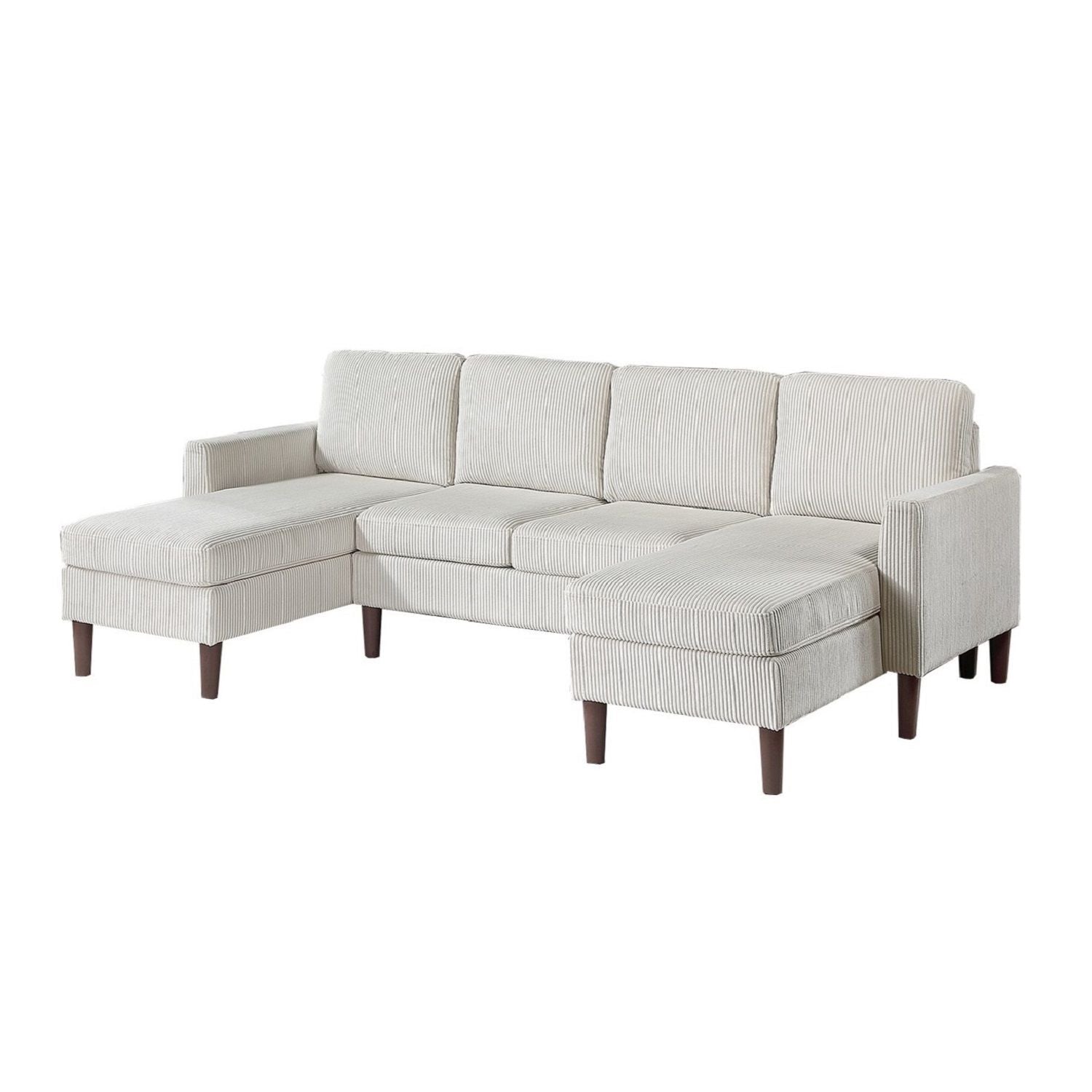 Sectional Set With Dual Chaises And Square Arms