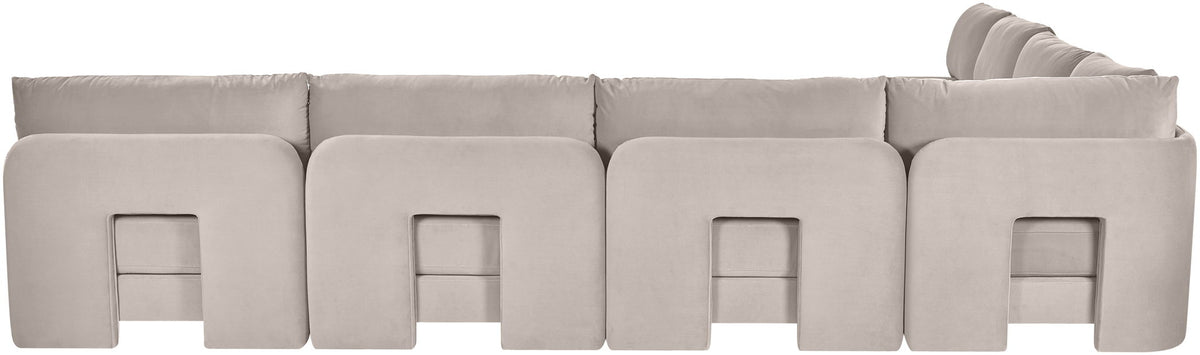 Hammond - Velvet Performance Fabric Upholstered 7 Piece Armless Sectional