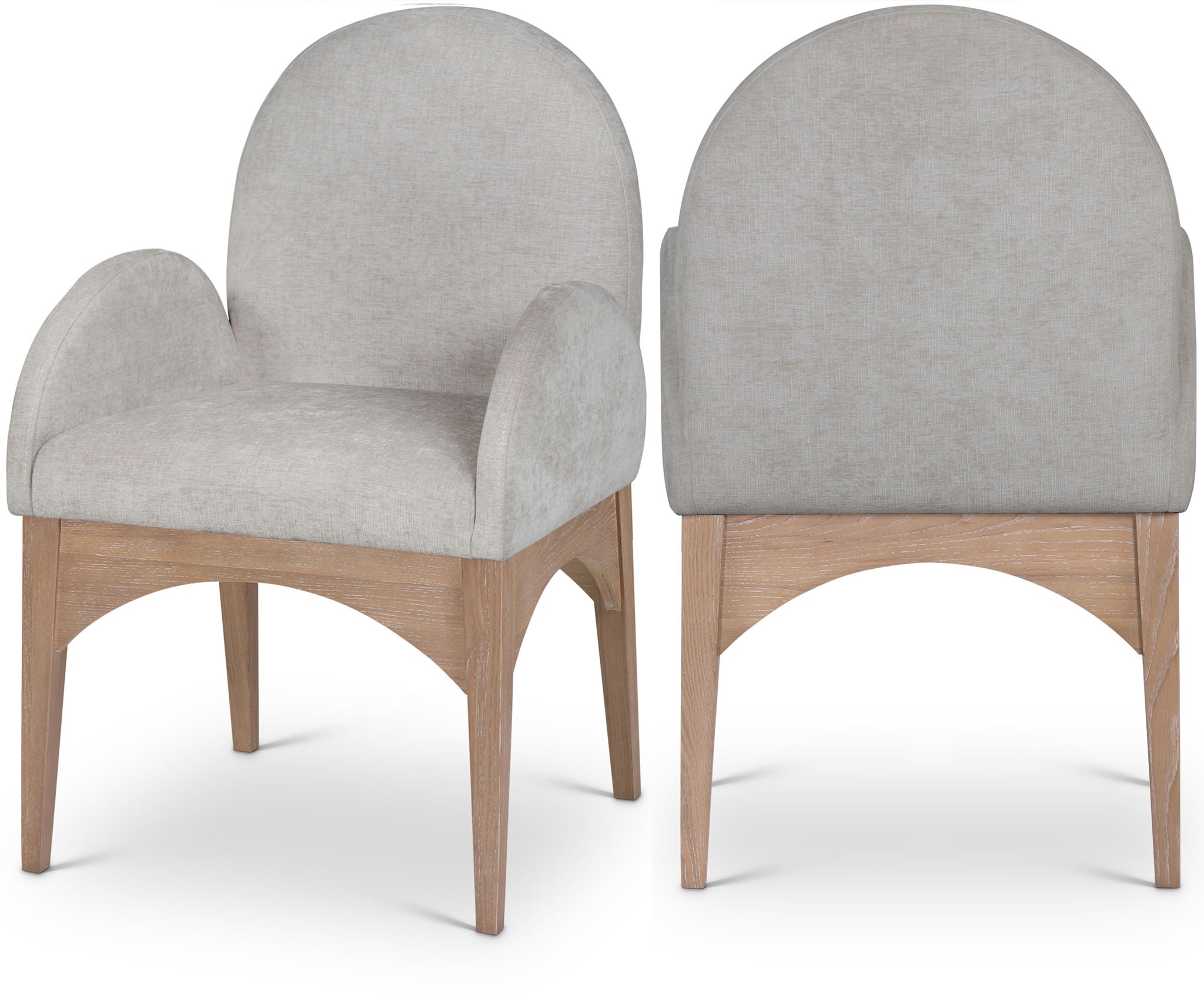Waldorf - Chenille Dining Arm Chair With Natural Legs