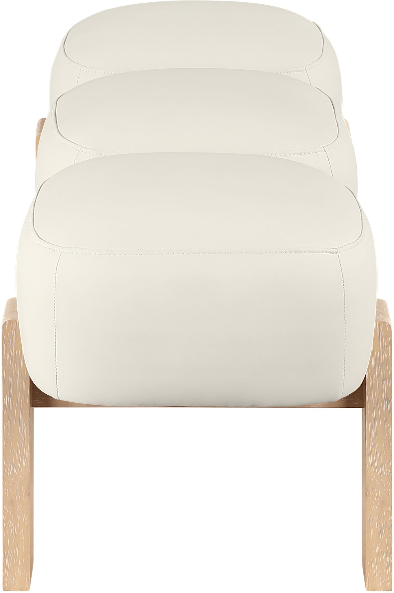Woodcrest - Vegan Leather Upholstered Bench - Painted Natural Base
