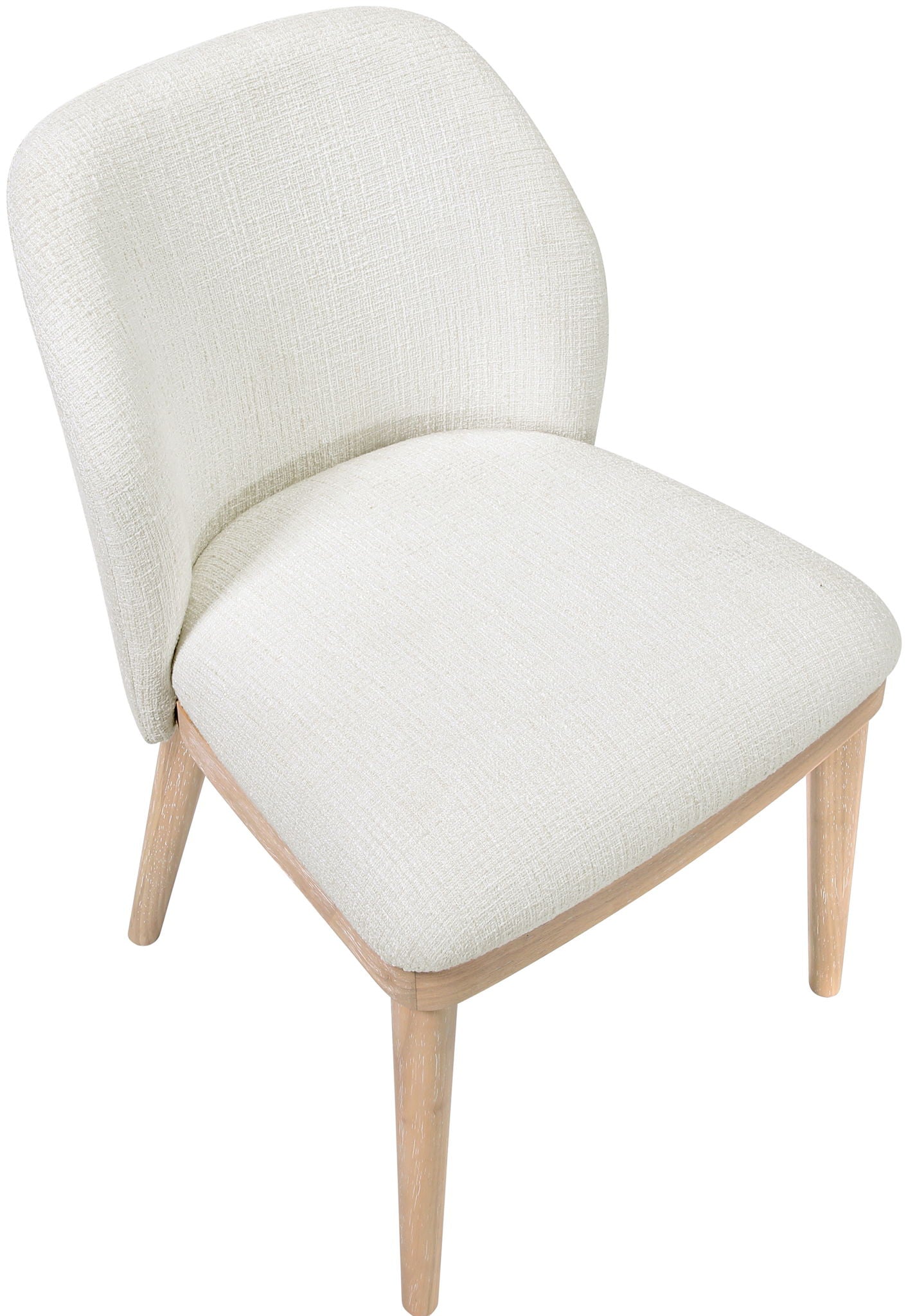 Valeo - Linen Textured Fabric Upholstered Dining Chair (Set of 2) - Painted Natural Base