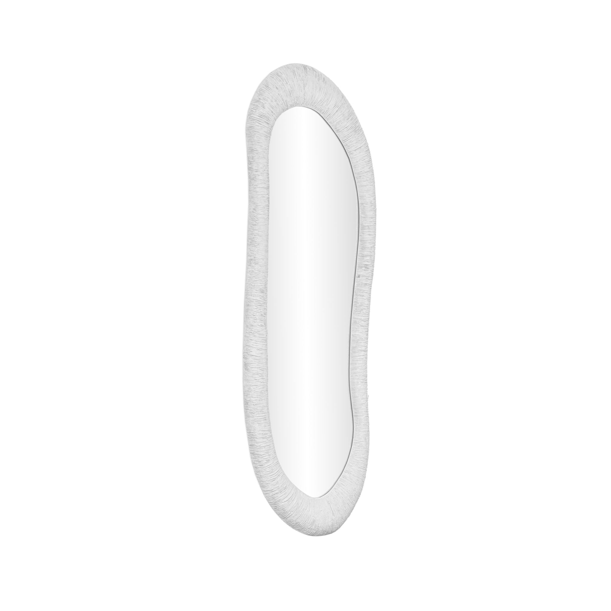 Orpheus - 20" x 59" Ribbed Floor Mirror - Faux Stone