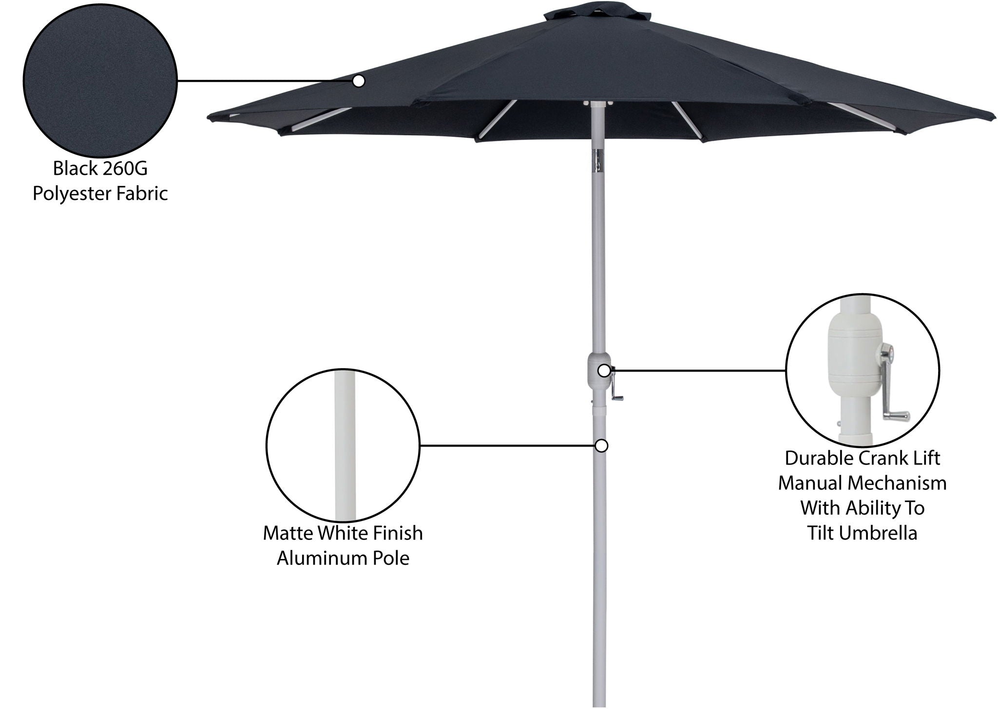 Fiji - Patio Umbrella With White Pole