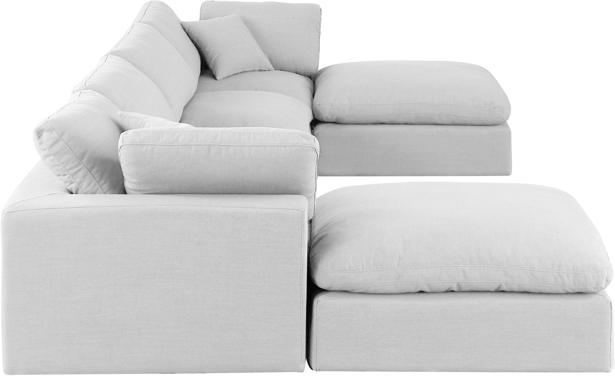 Comfy - 6 Piece Linen Modular Double Chaise Sectional