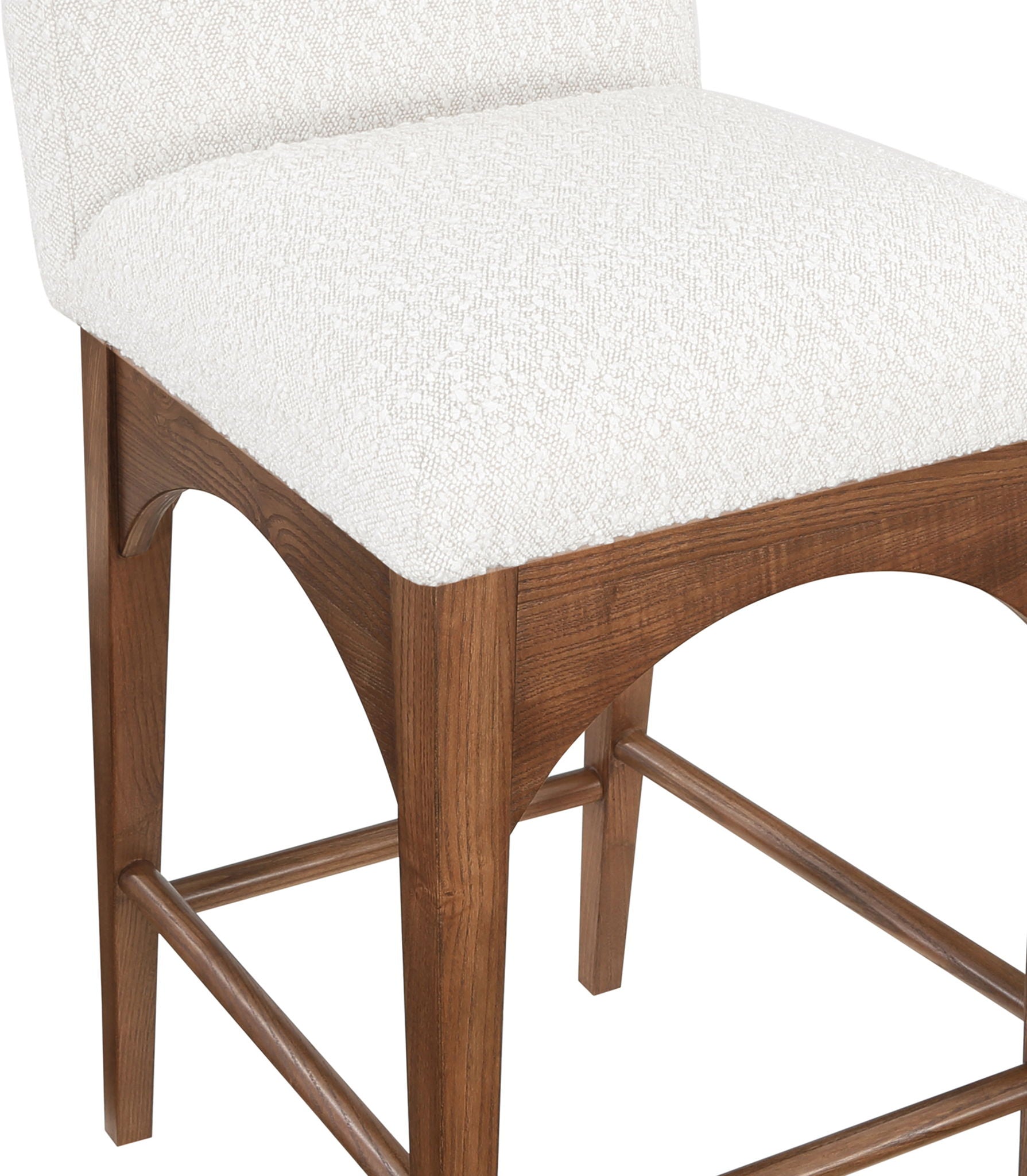 Waldorf - Boucle Stool With Brown Legs