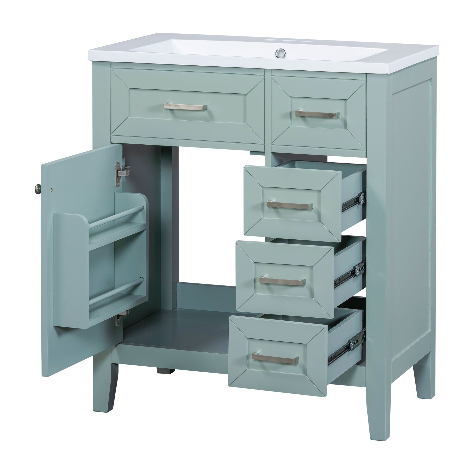 Modern Bathroom Vanity With Sink Combo, 3 Drawers