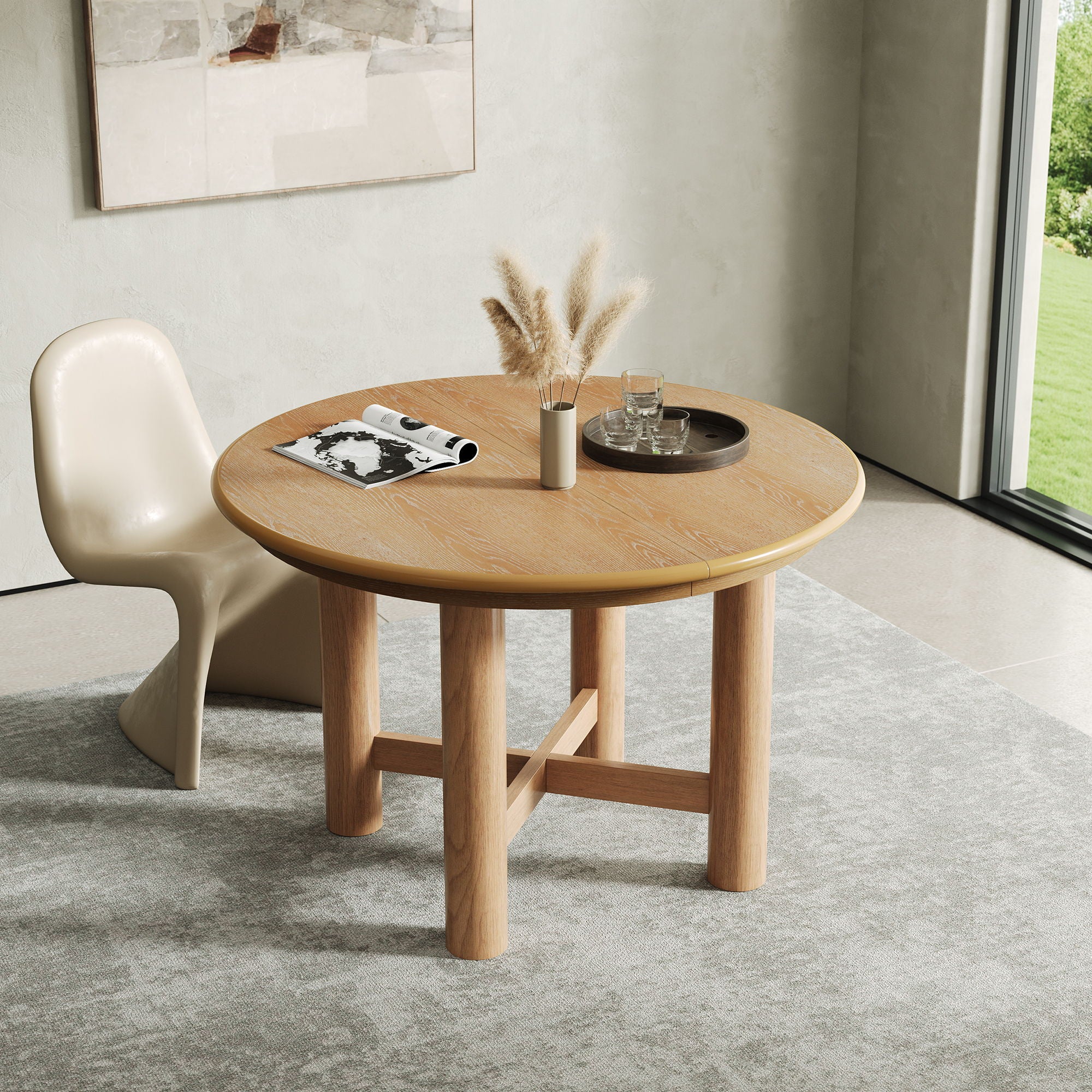Extendable Oval Dining Table With Leaf