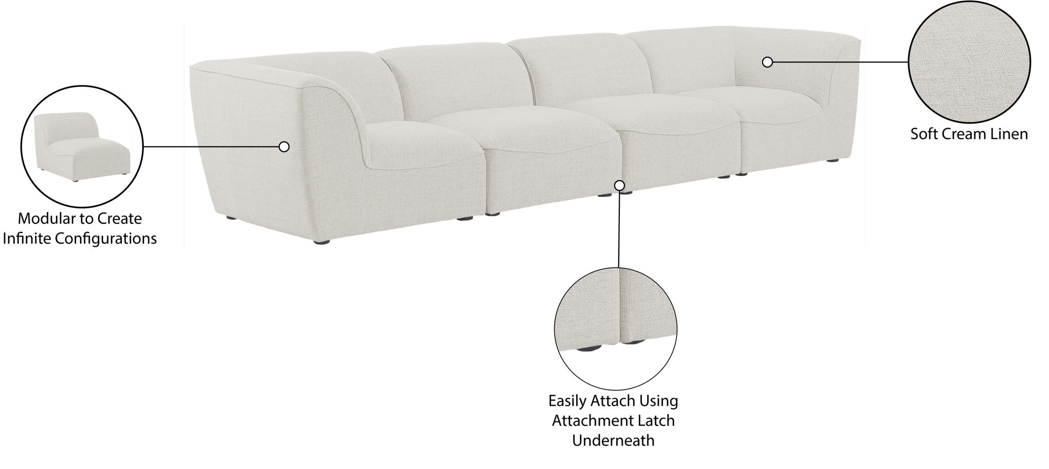 Miramar - 4 Seat Modular Sofa