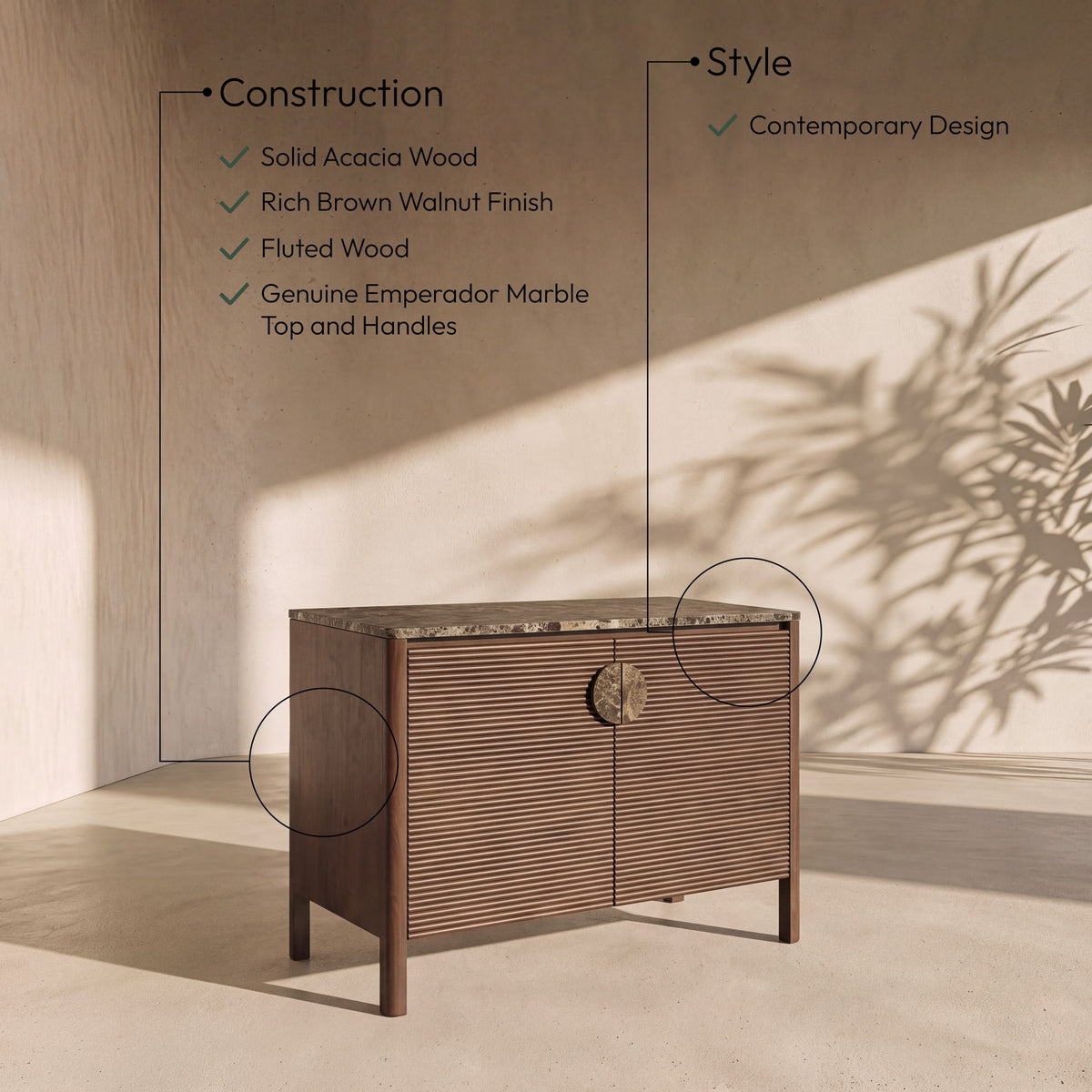 Varenna - Acacia Wood Sideboard / Buffet
