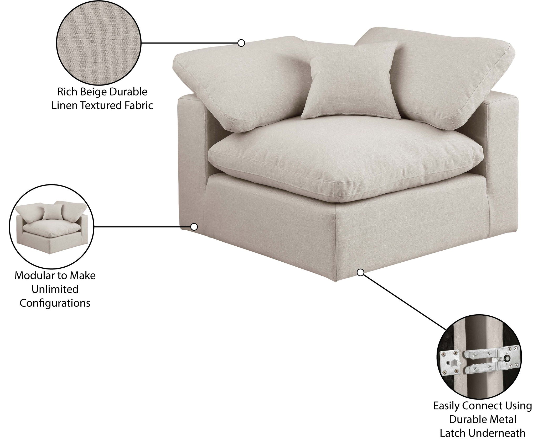 Comfy - Linen Corner Chair