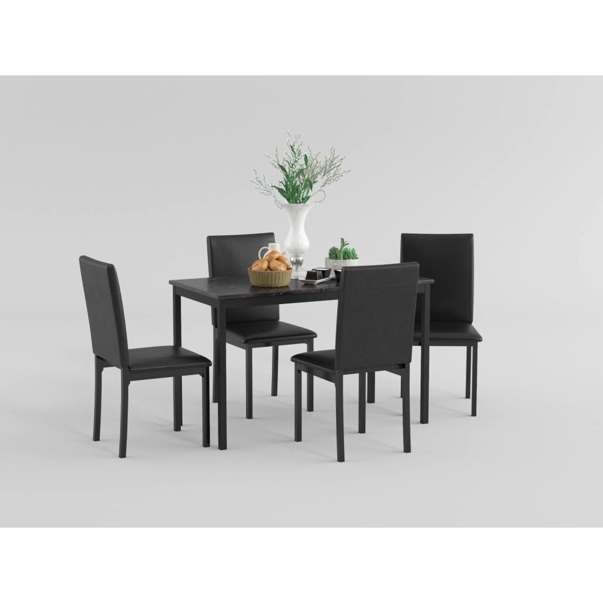 Tempe - Faux Leather Side Chair (Set of 4) - Black