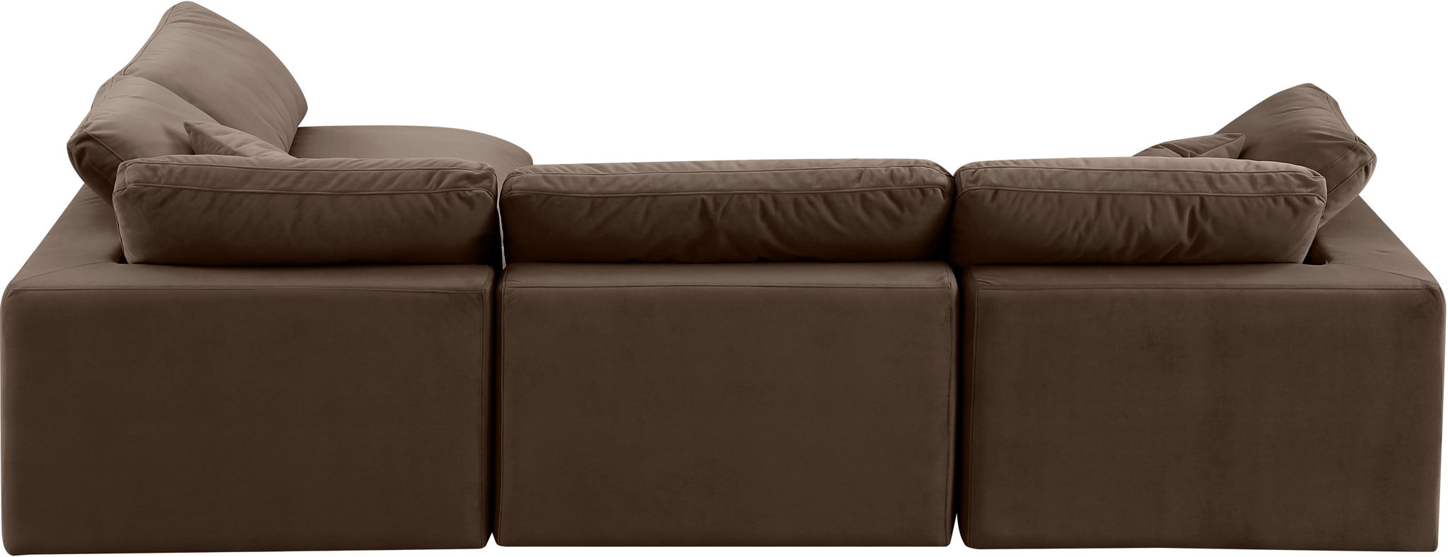 Comfy - 4 Piece Velvet Modular Armless Sectional
