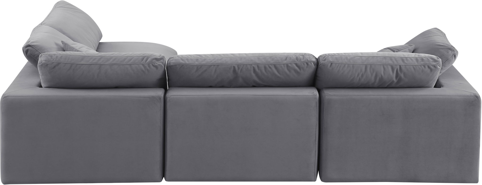 Comfy - 4 Piece Velvet Modular Armless Sectional