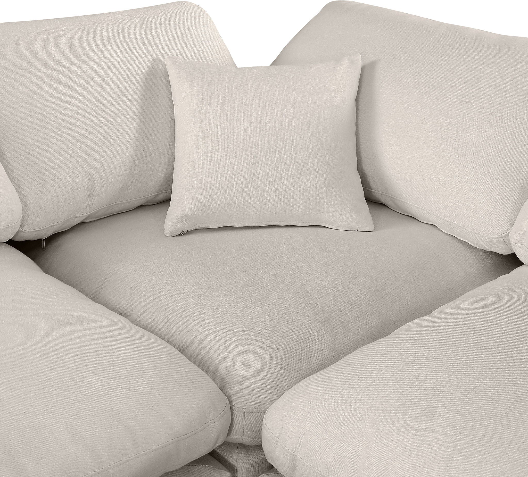 Comfy - 5 Piece Linen Modular Corner Armless Sectional