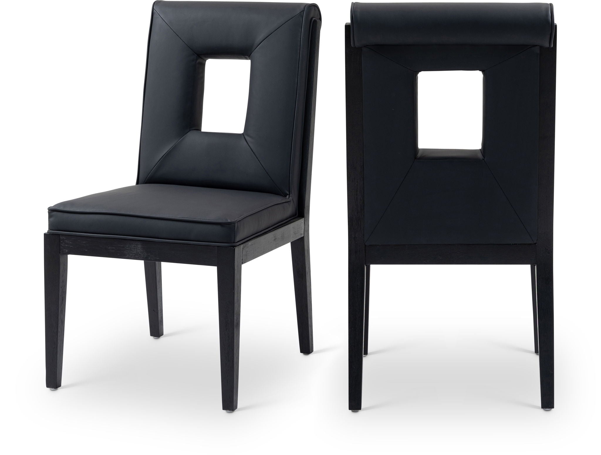 Gwendolyn - Faux Leather Dining Side Chair With Black Frame (Set of 2)