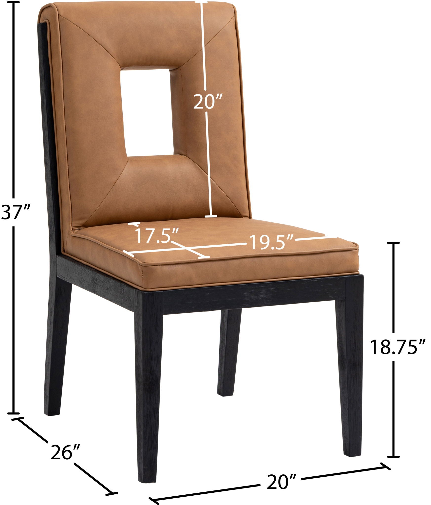 Gwendolyn - Faux Leather Dining Side Chair With Black Frame (Set of 2)
